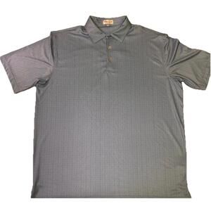 Peter Millar Polo Shirt Men XL Blue Geometric Summer Comfort Golf Performance